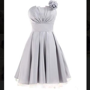 A line knee length satin dress w/ lace up corset bow, flattering flare fit